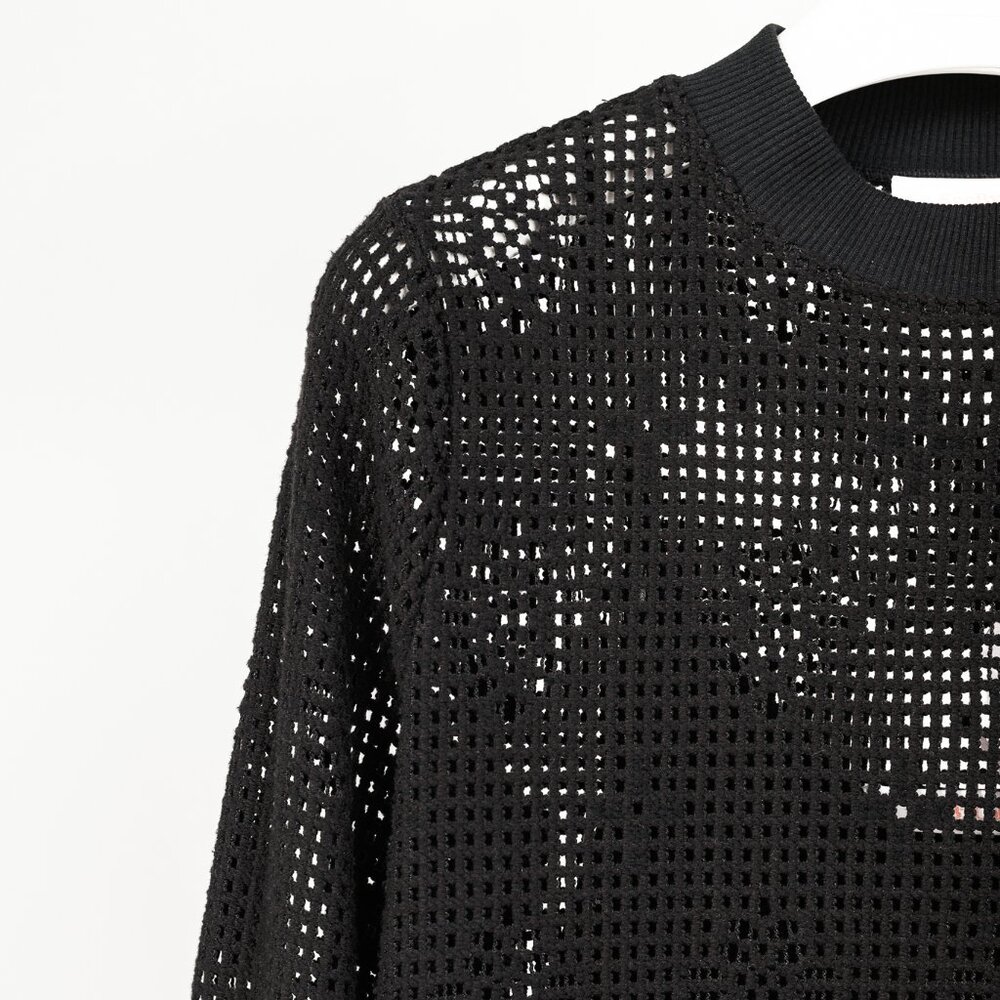 See by Chloe Black Crochet Long-Sleeve Mini Dress - Picture 4 of 8
